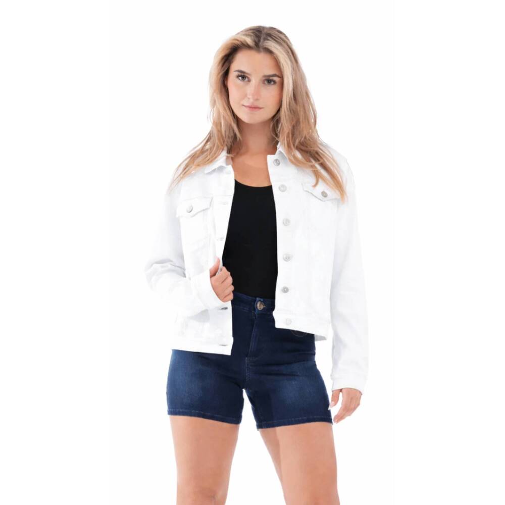 NEW 1822 DENIM classic better butter jean jacket in white